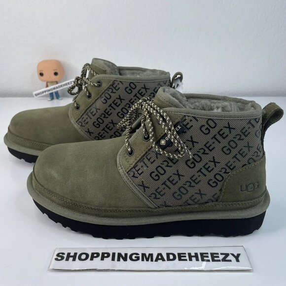[US 7] UGG NEUMEL GORE-TEX Waterproof Sheepskin Suede Ankle Boots Olive main image 4